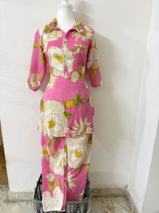 Pink Floral Kurta Set💕