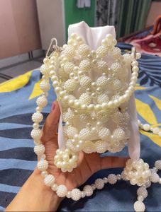 Beaded Pearl Drawstring Bag