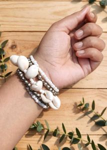 Boho Beaded Bracelet with Seashells