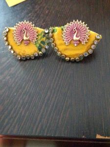 Peacock FABRIC Earring