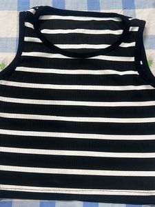 Black &amp; White Striped Tank Top
