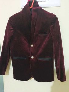 Maroon Velvet Blazer