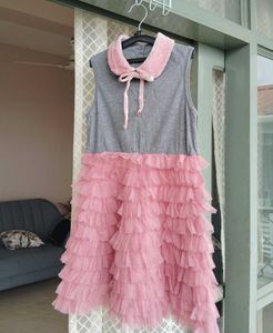 Girl Pink Tulle Ruffle Dress
