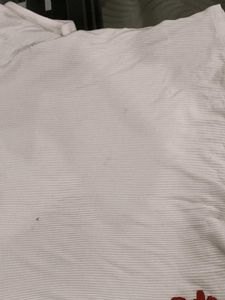 HEY White Puff Sleeve Ribbed Floral Embroidery Top