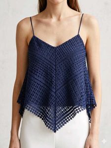 Navy Blue Lace Cami Top