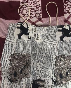 Newspaper Print Crop Top