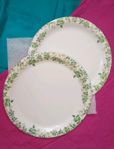 Unused New Set of 2 Elegant Leaf Dinner Plates