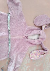 Cute Pink Fleece Baby Romper