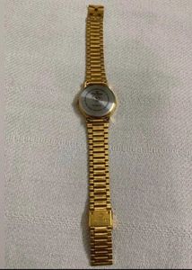 Maxima Gold Watch with Black Dial (Unisex)