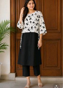 Elegant Floral Print Kurta