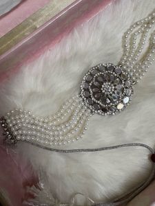 Exquisite Pearl &amp; Mirror Work Bracelet