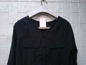 Korean Pinterest Black Cute Button-Up Top