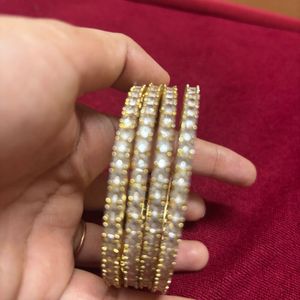 Set of 6 Sparkling Gold Bangles