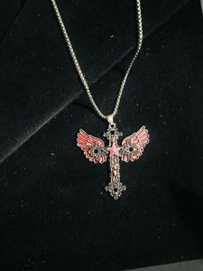 Winged Cross Pendant Necklace