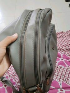 Stylish Gray Faux Leather Backpack