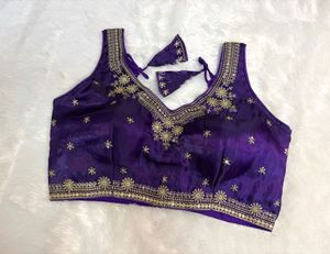 Stunning Purple Embroidered Blouse