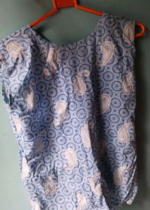 Blue Paisley Print Kurta / cotton