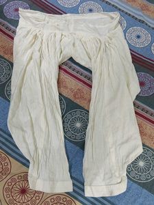 Cream Cotton patiala Pants