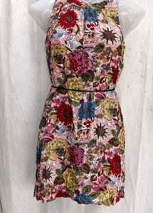 Floral Print Sleeveless Mini Dress