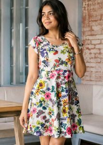 Floral Print A-Line Dress