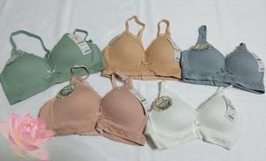 Comfortable Grey Lace Trim Bra