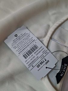 Shein Cream Dress with Black Piping Detail