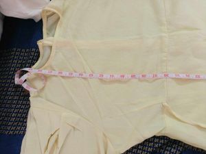 Elegant Yellow Puff Sleeve Midi Dress