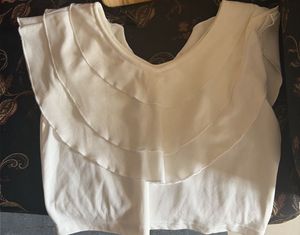 Chic White Layered Ruffle Top