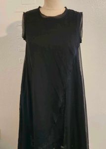 Elegant Black Lace high low dress