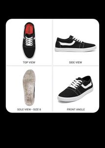 Black Canvas Sneakers with White Accents