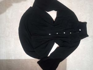 y2k Black Collar Top