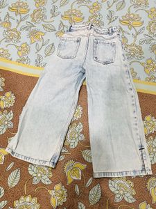 Fits to 7-8 years Stylish Embroidered Wide Leg Jea