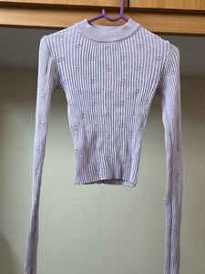 Ribbed Knit Long Sleeve Top - XS