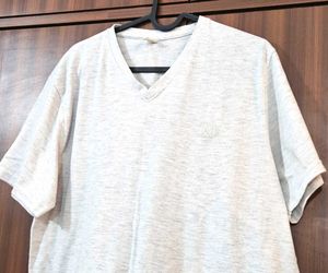 Men's Grey V-Neck T-Shirt (Size XL)