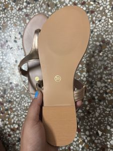 Gold Flat Sandals - SHEIN