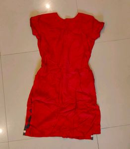Red Embroidered Kurta