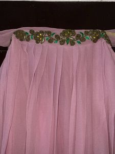 Elegant Pink Embroidered Gown
