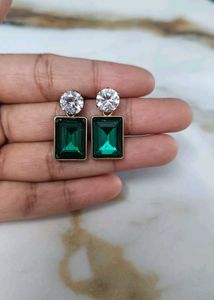 Emerald Green Gemstone Earrings