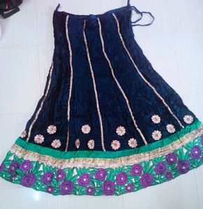 Ghagara With Blouse And Odani Contrast