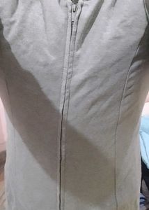 Gray Zip-Up Hoodie For Gym,Tracking, etc