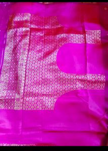 Stunning Pink Banarasi Silk Saree