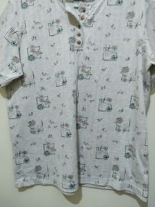 Classic Element Light Brown Khaki Floral Print Top