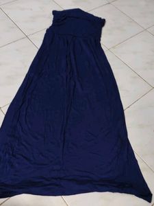 Navy Blue Strapless Maxi Dress