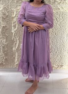 Lavender Ruffled Organza Dress