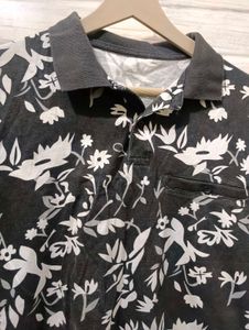 Stylish Men's Floral Print Polo Shirt