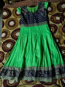 Parrot Green Ethnic Anarkali Kurti