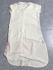 -**Sale**Cream Printed Kurta