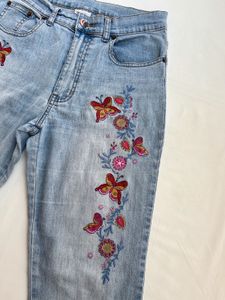 Y2k Embroidered bootcut jeans
