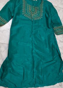 Teal Embroidered Kurta