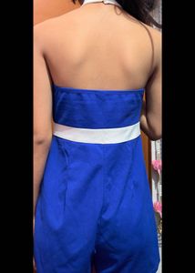 Blue Halter Jumpsuit